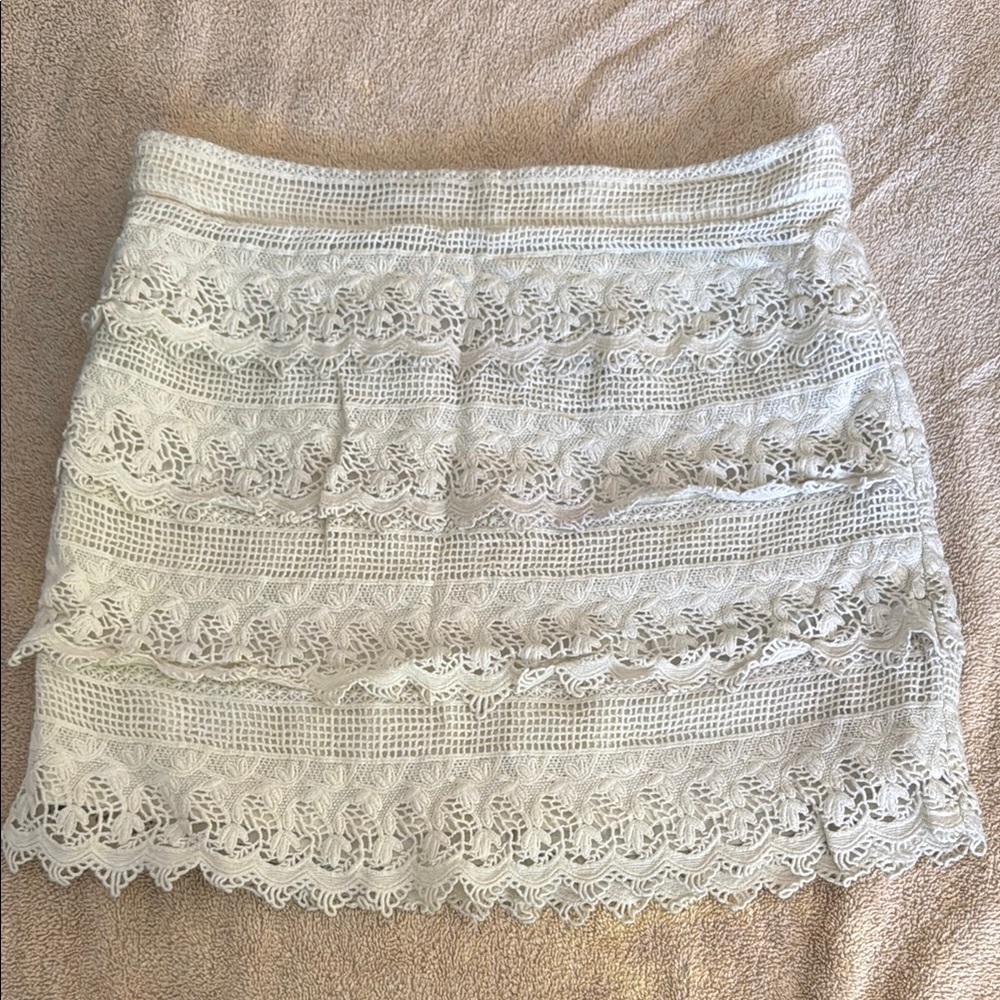 American Eagle White Embellished Mini Skirt